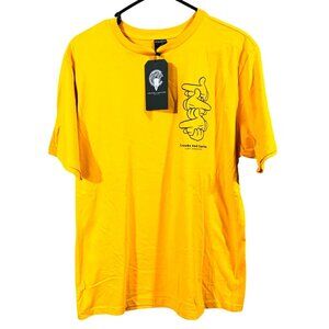 New Crooks & Castles Men's Graphic Tee Medium 100% Cotton Yellow